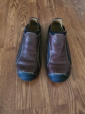 Timberland Brown Leather Slip-On Loafers with Black Trim